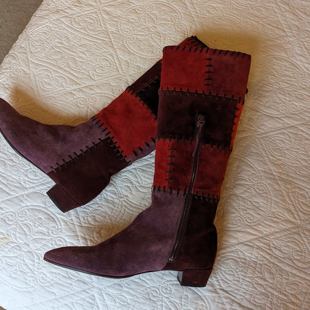 Miu Miu Suede Low Heeled Boot Size 8.5 Nwot - image 1